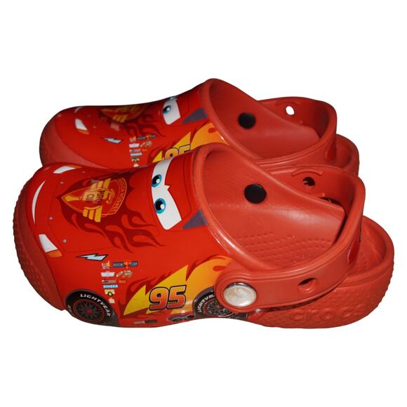 Crocs x Disney Cars Lightning McQueen Clog Red Kids Size C11 Pixar Collab - Picture 2 of 6